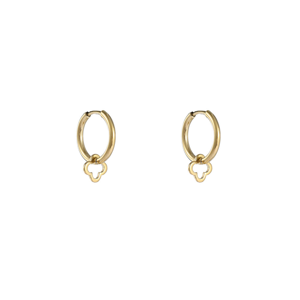 Petite Clover Hoops - Gold