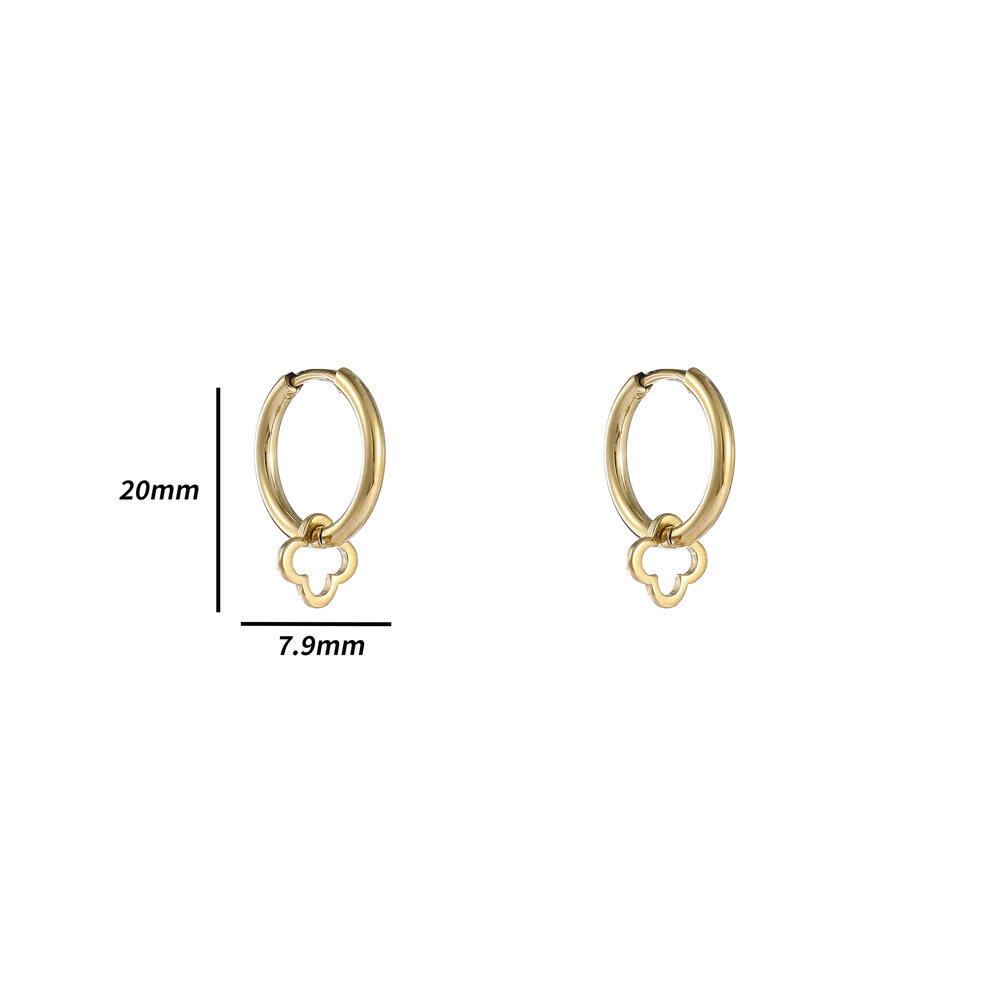 Petite Clover Hoops - Gold