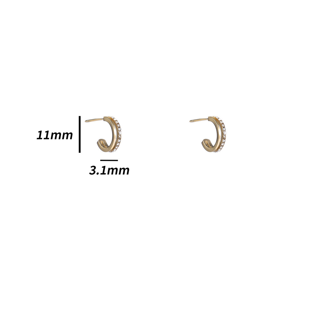 Sparkle Half Hoops - Gold