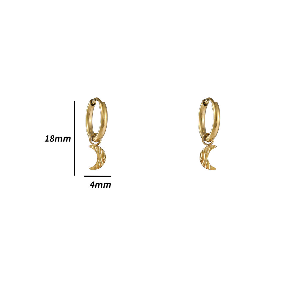 Lunar Charm Hoops - Gold