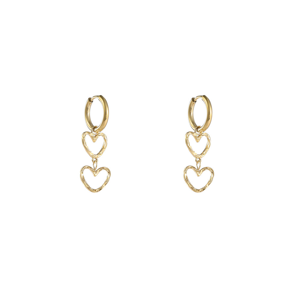 Double Heart Charms - Gold