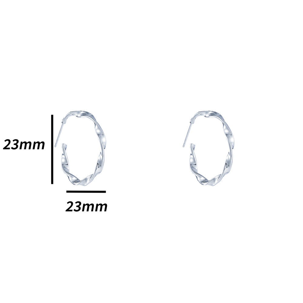 Twisted Hoops - Silver