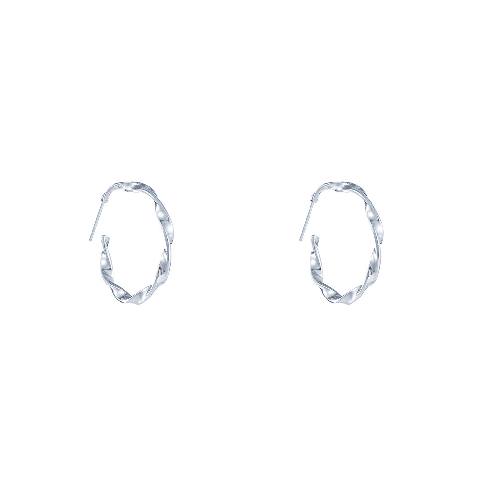 Twisted Hoops - Silver