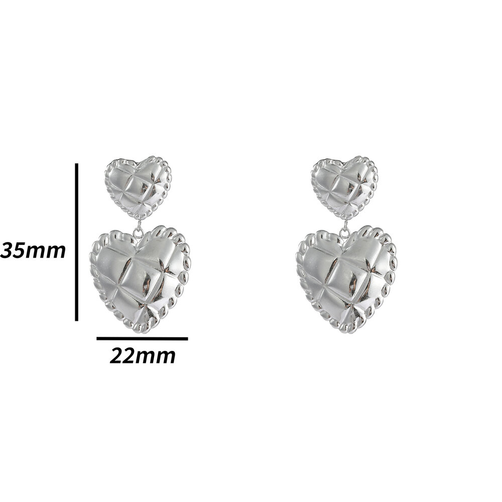 Puffy Hearts - Silver