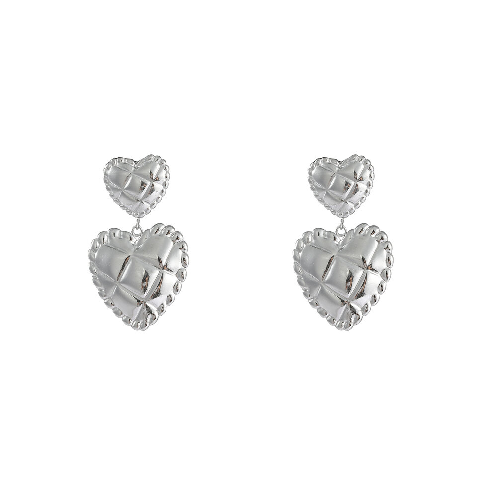 Puffy Hearts - Silver