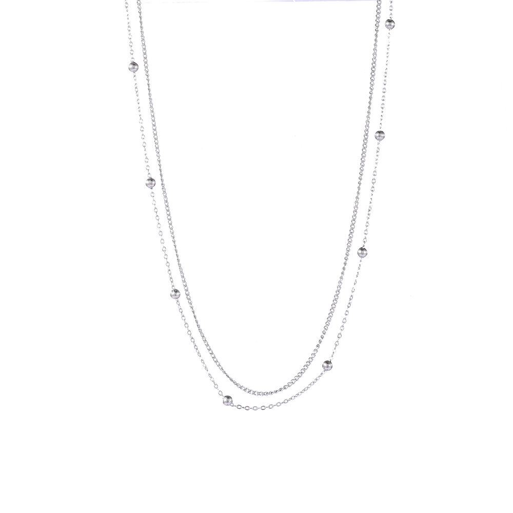 Layered Necklace - Silver