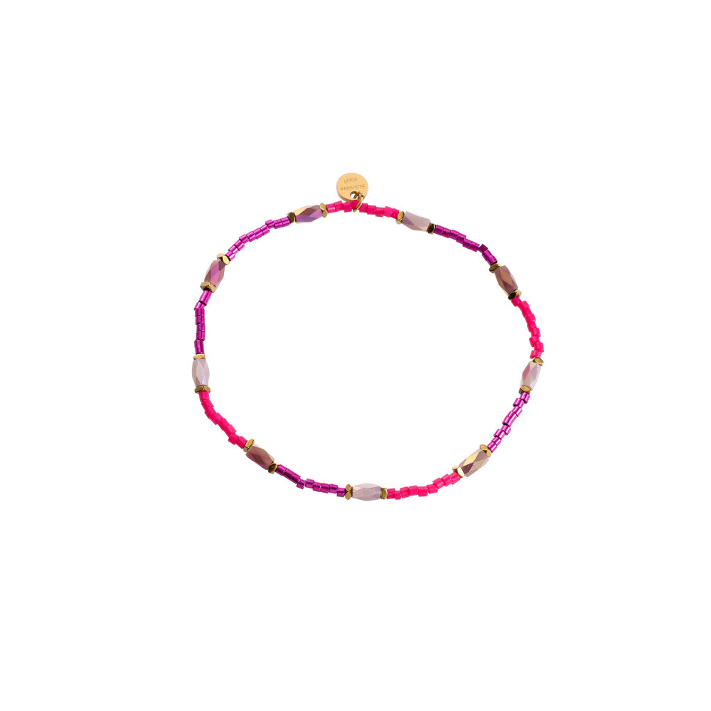 Serenity Beads Bracelet - Purple and Pink