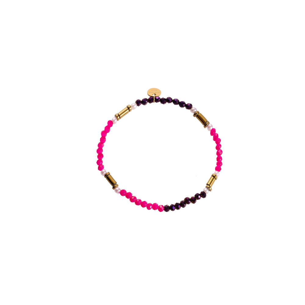 Eclipse Beads Bracelet - Purple and Pink