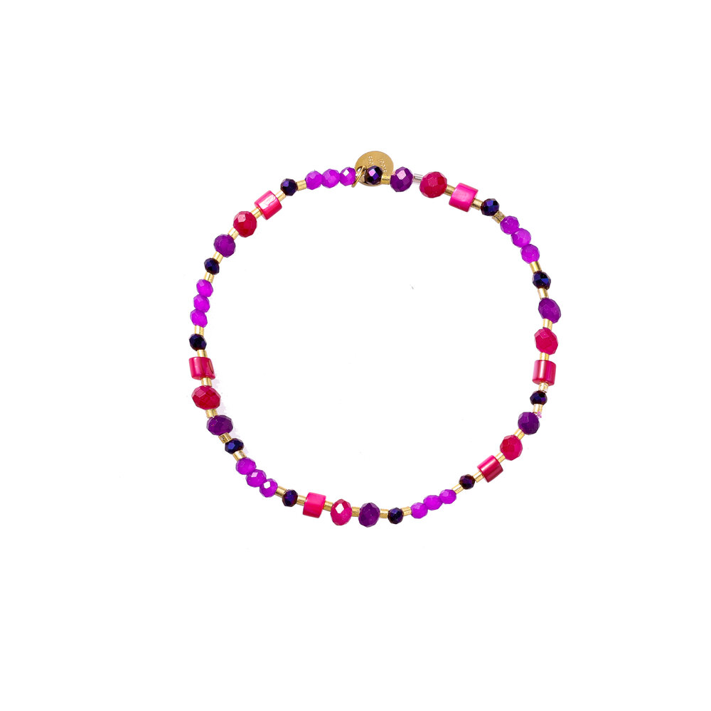 Zenith Beads Bracelet - Purple and Pink