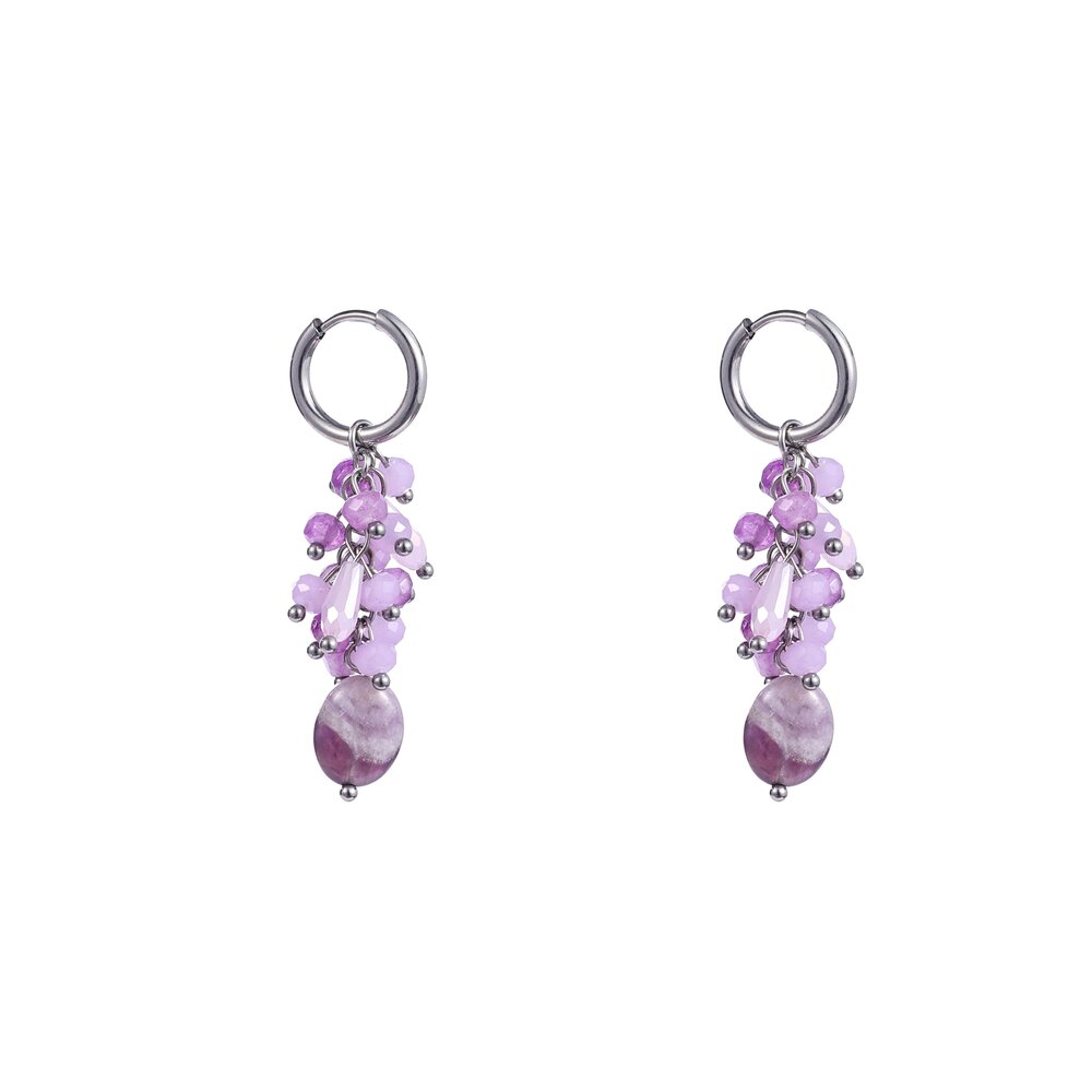 Summer Bunch Hoop - Silver and Purple