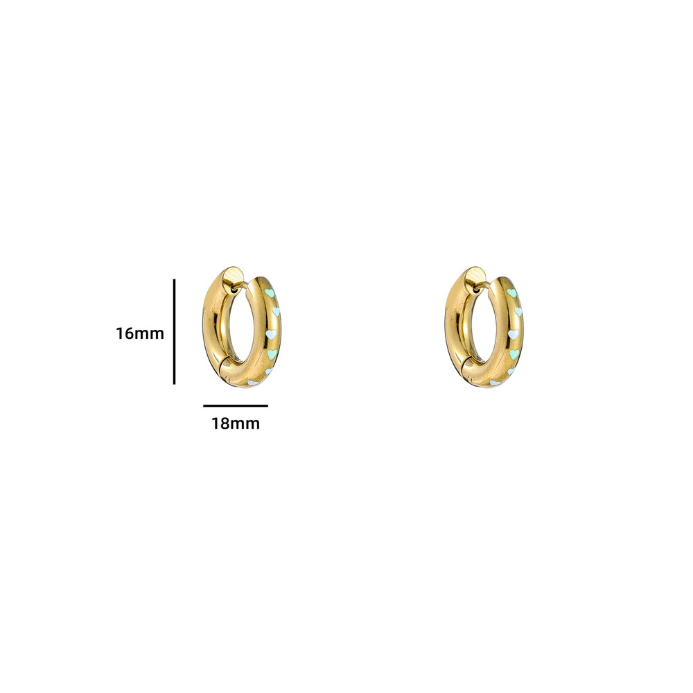 Cute Heart Hoop - Gold and Blue