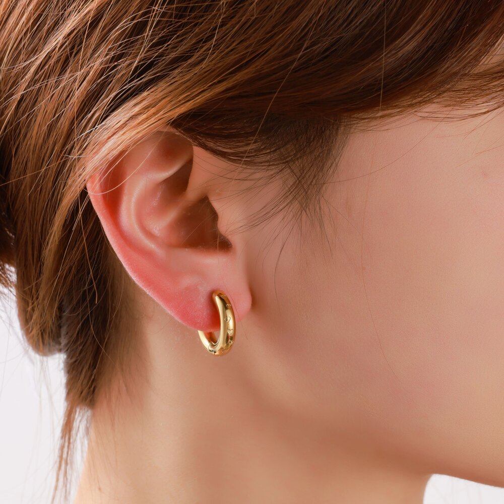 Cute Heart Hoop - Gold