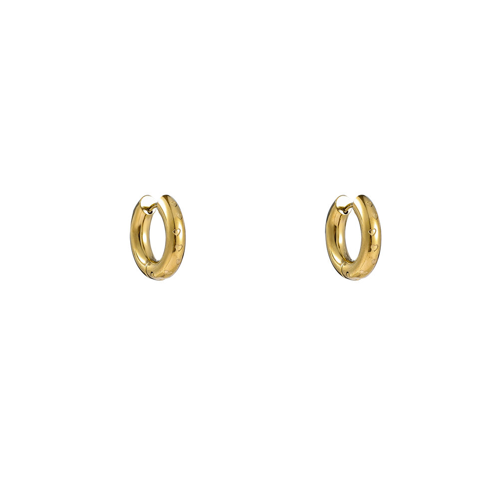 Cute Heart Hoop - Gold