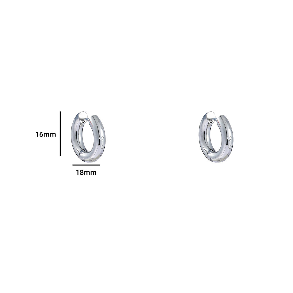 Cute Heart Hoop - Silver