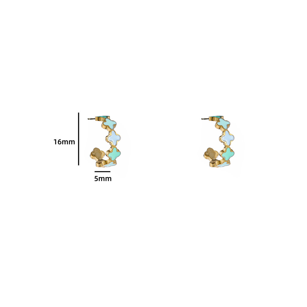 Clover Earring - Gold and Blue