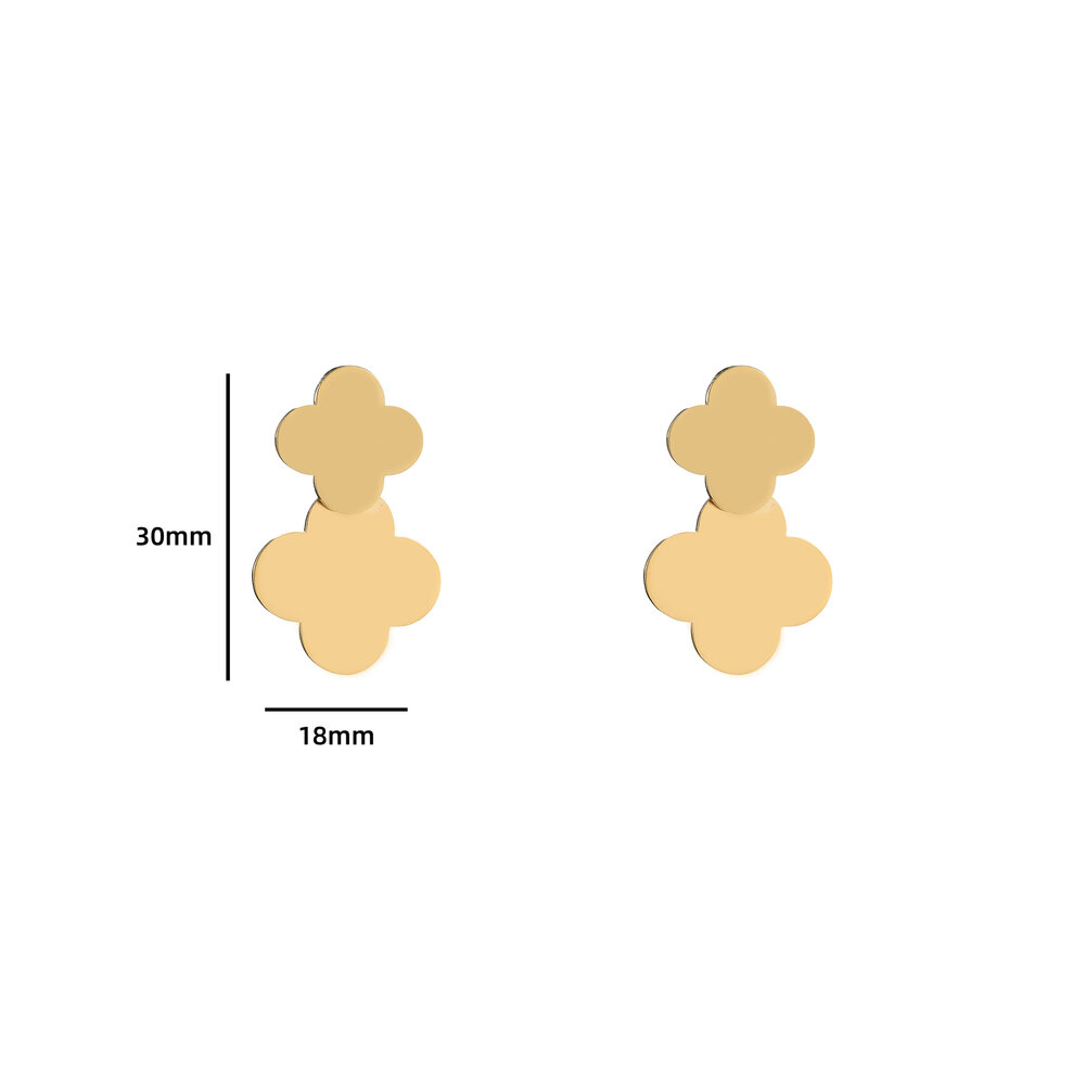 Double Clover Earring - Gold