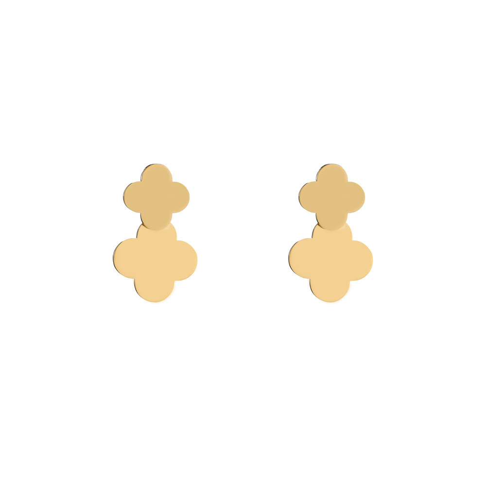 Double Clover Earring - Gold