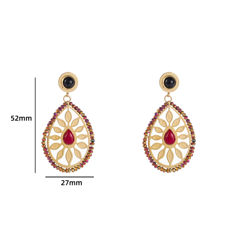 Pink Sun Earring - Gold and Pink
