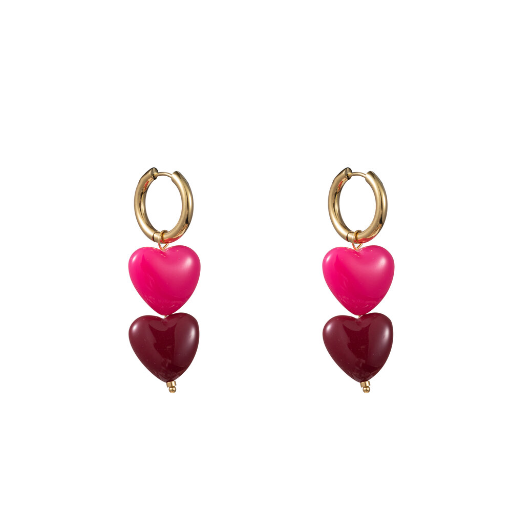 Big Pink Hearts - Gold and Pink