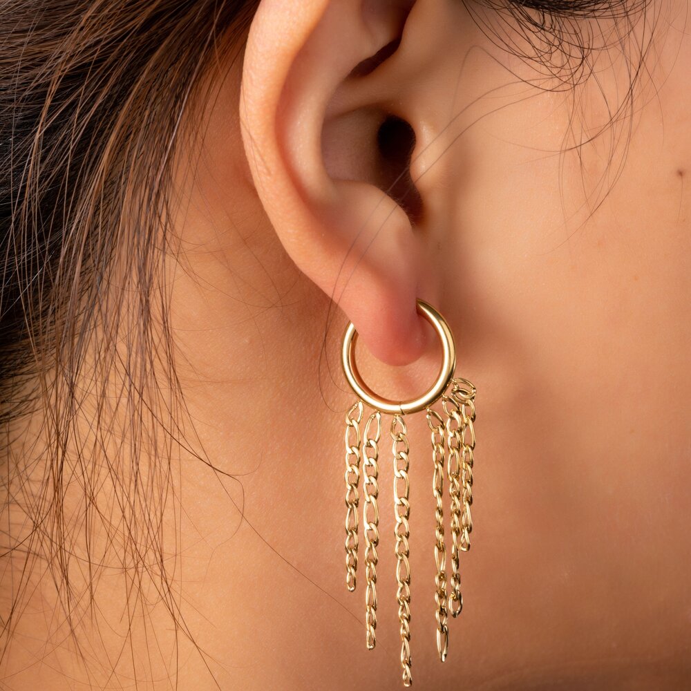 Hoop + 5 chains - Gold