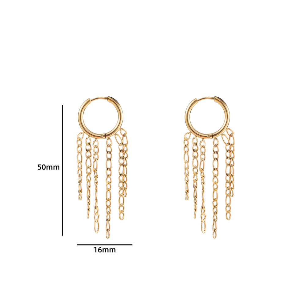 Hoop + 5 chains - Gold