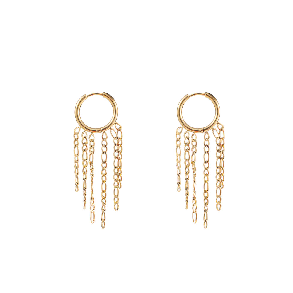 Hoop + 5 chains - Gold