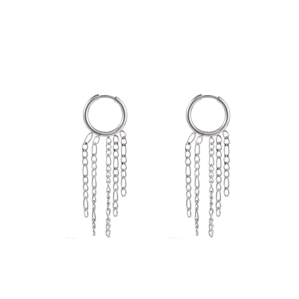 Hoop + 5 chains - Silver