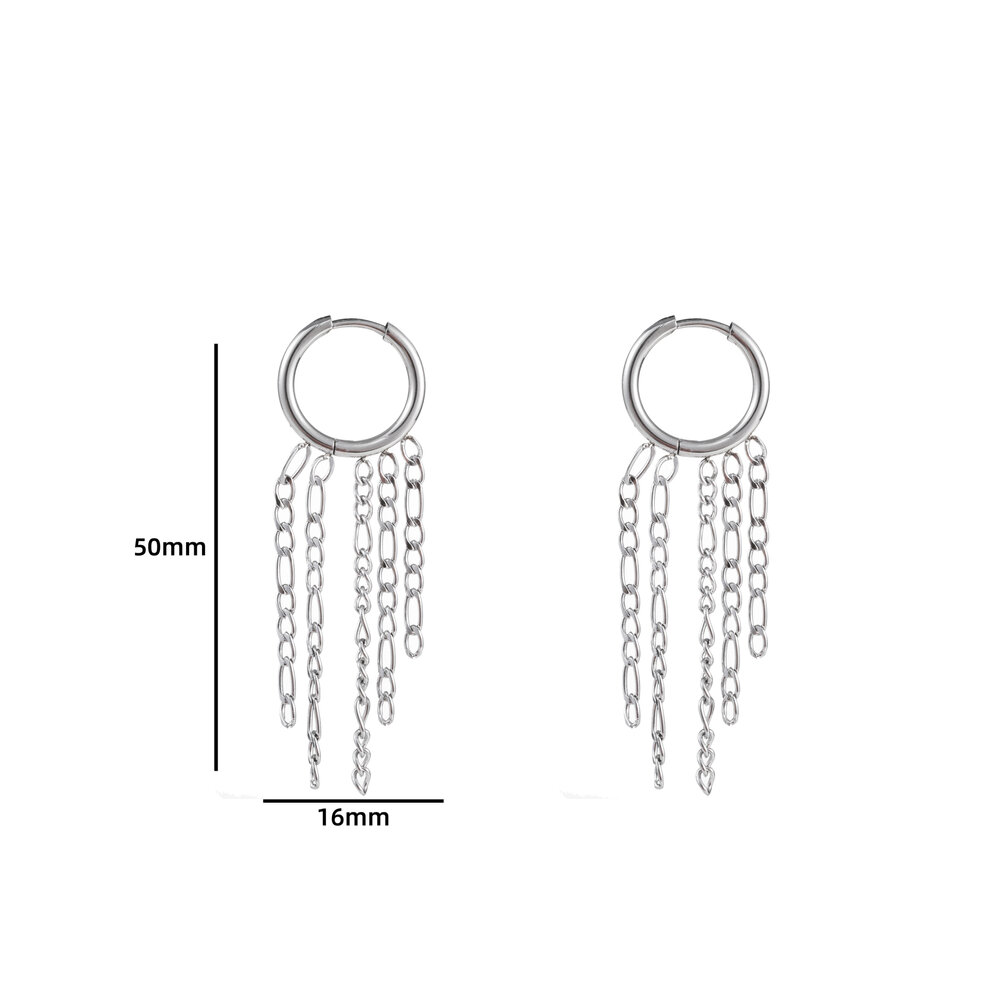 Hoop + 5 chains - Silver