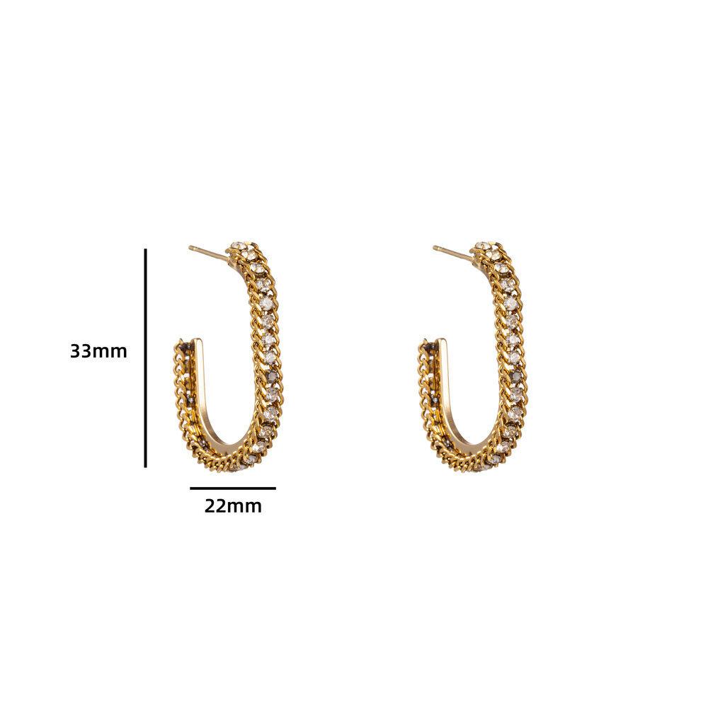 Bedazzeled Hoop - Gold