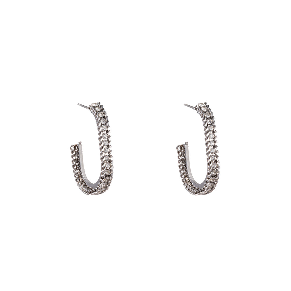Bedazzeled Hoop - Silver