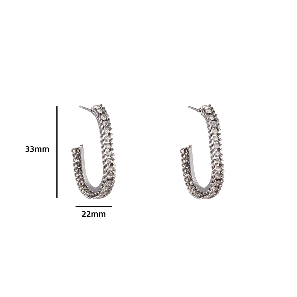 Bedazzeled Hoop - Silver
