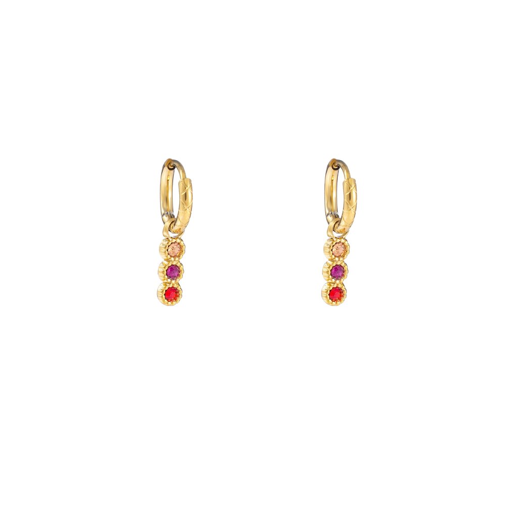 3 in a row Hoop - Gold and Red