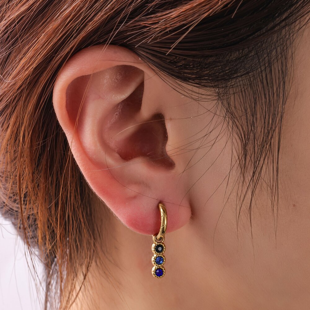 3 in a row Hoop - Gold and Blue