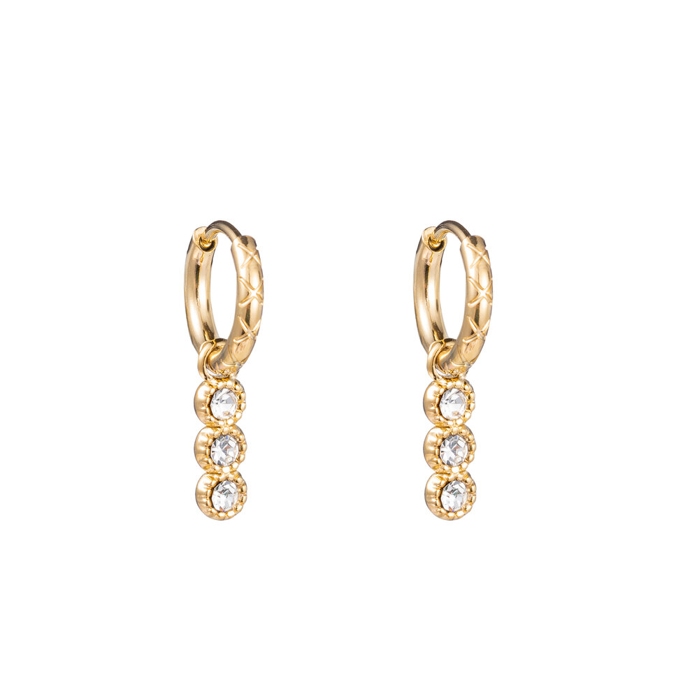 3 in a row Hoop - Gold