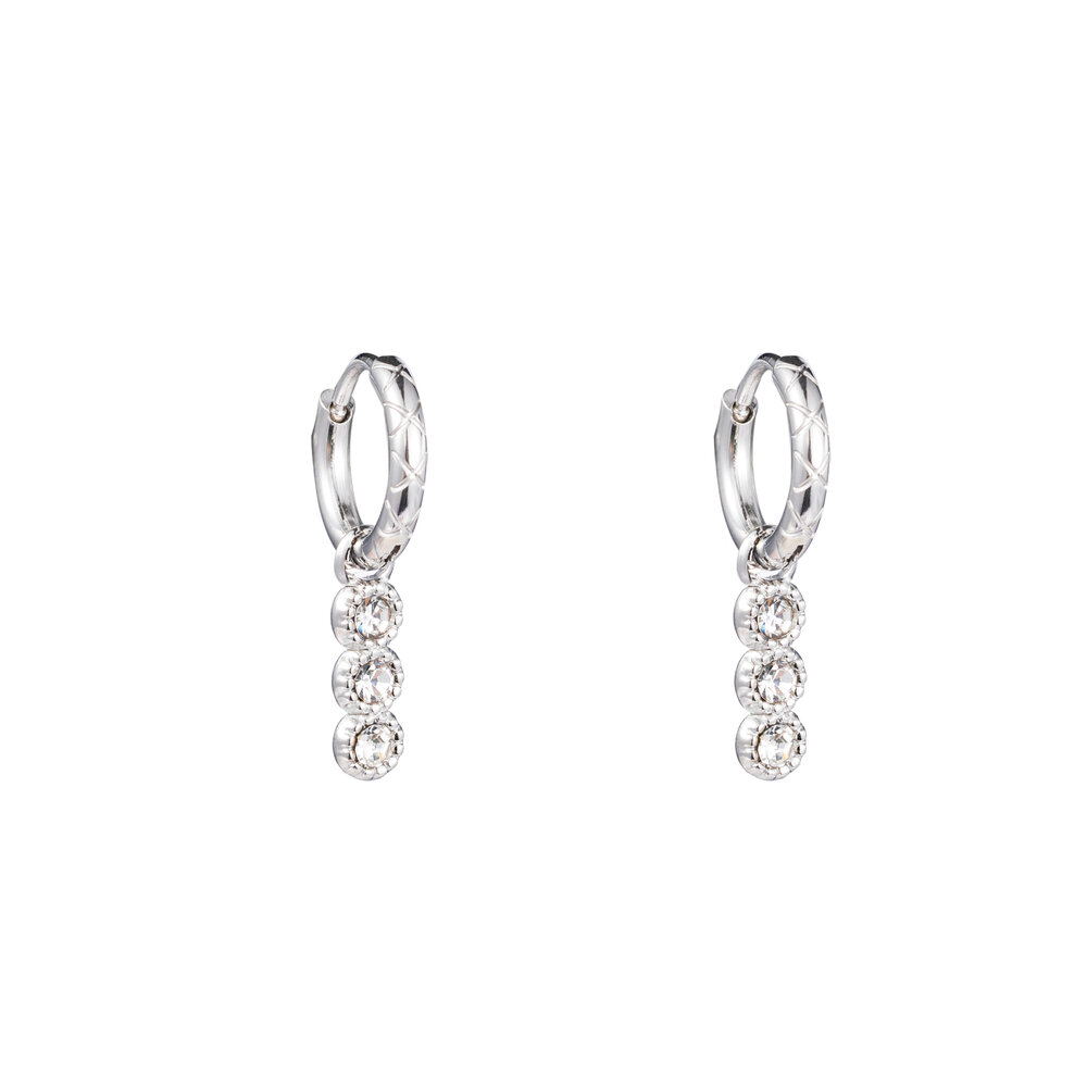 3 in a row Hoop - Silver