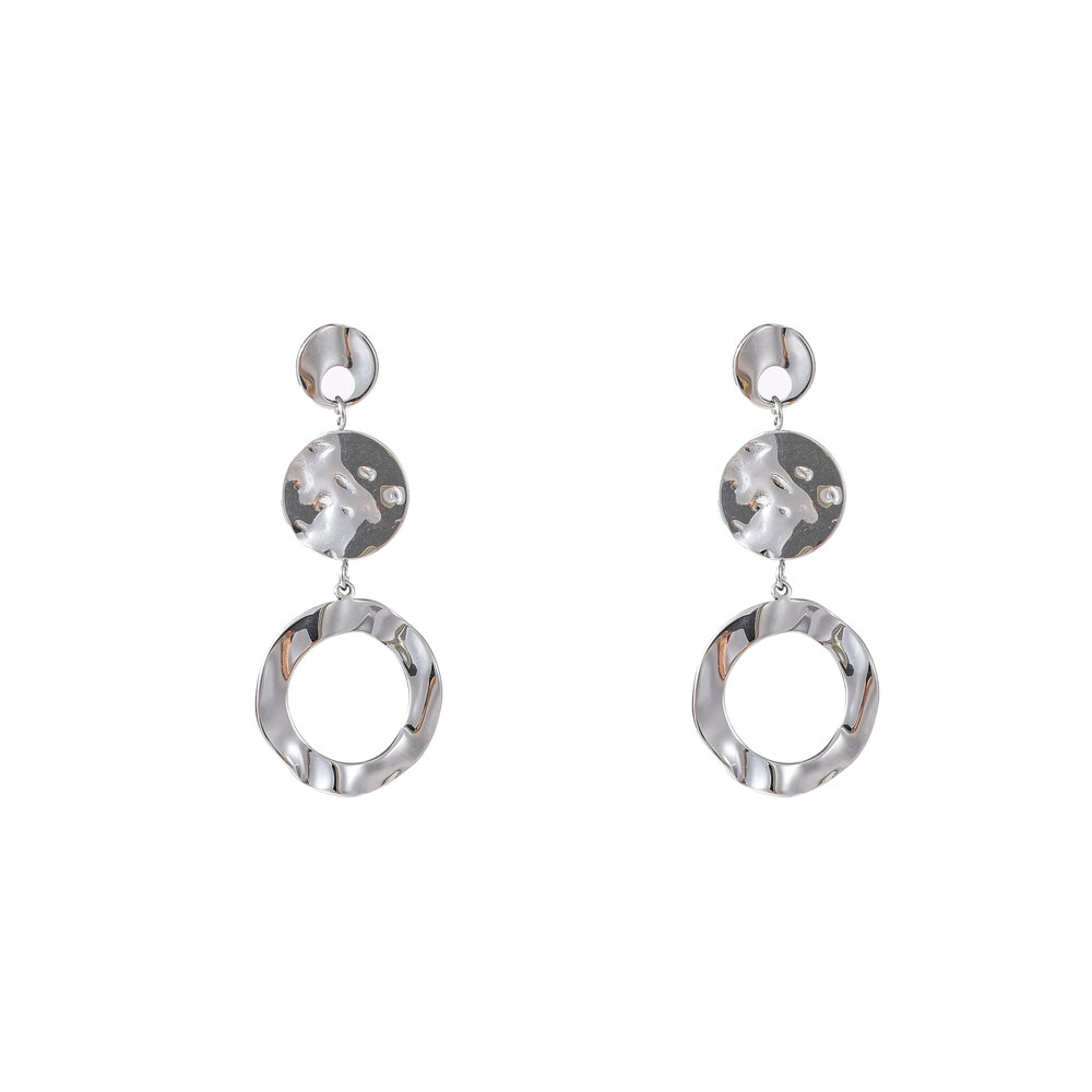 Organic Circle Drops &ndash; Silver