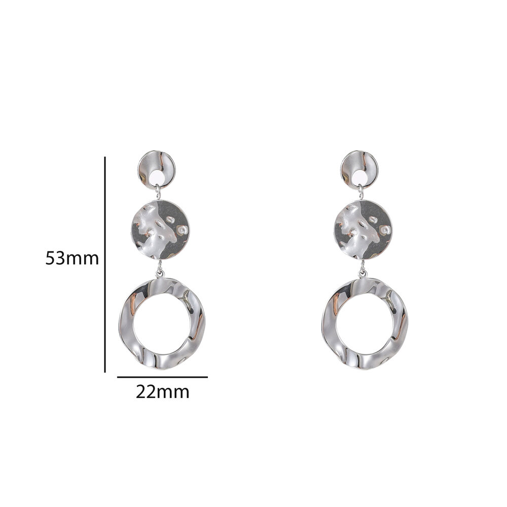 Organic Circle Drops &ndash; Silver