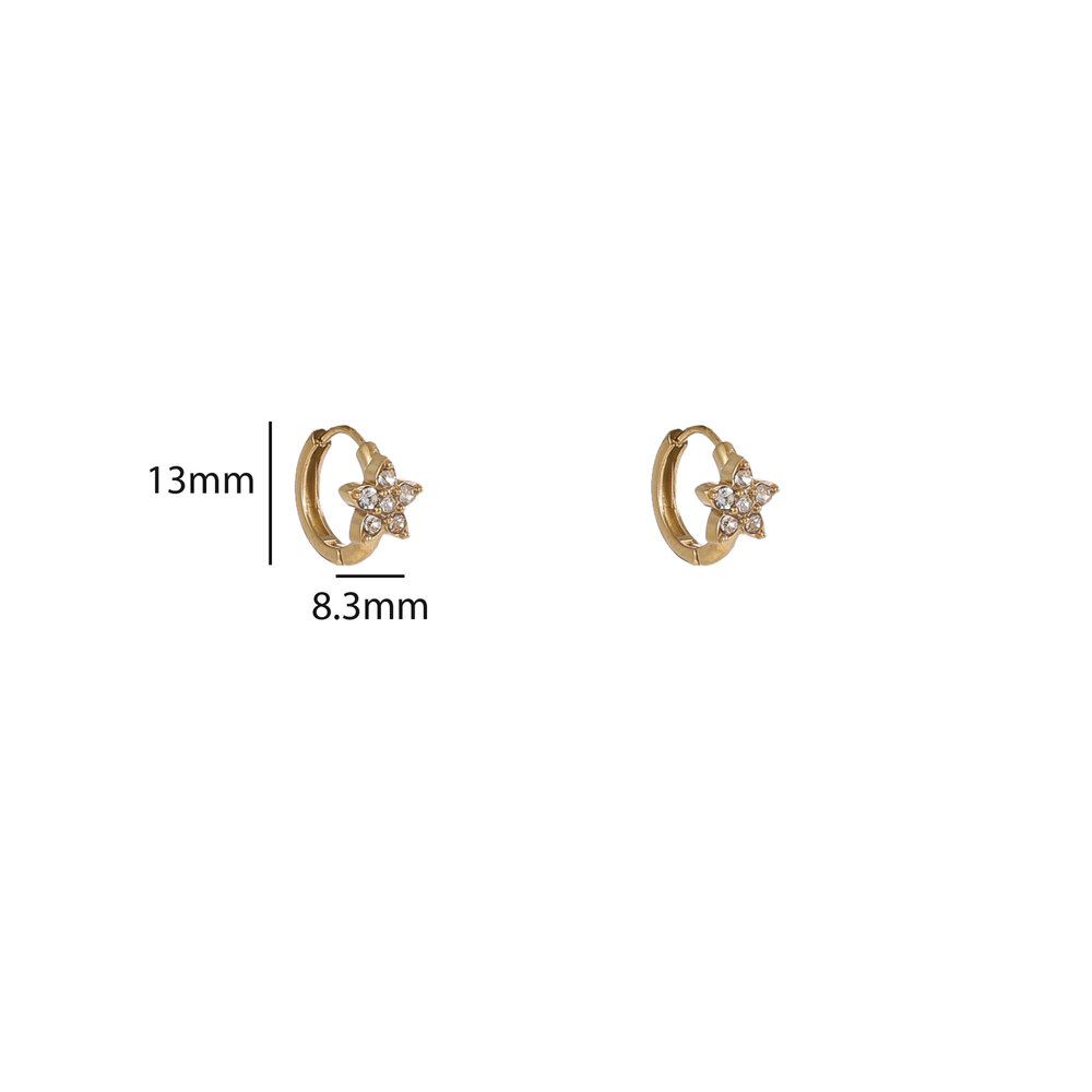 Flower Sparkle Hoops &ndash; Gold