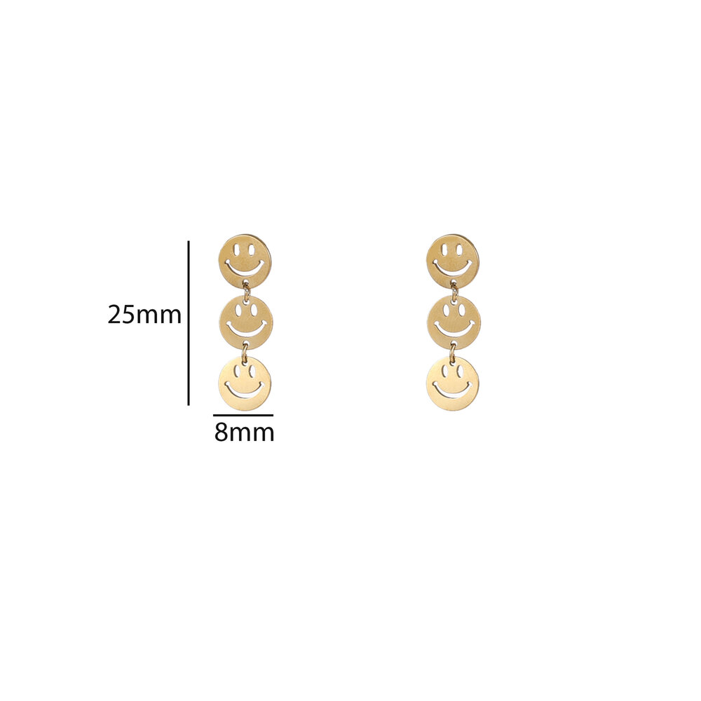 Triple Smiley Drops &ndash; Gold