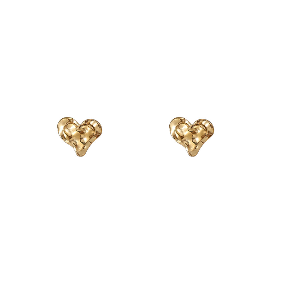 Molten Heart Studs &ndash; Gold