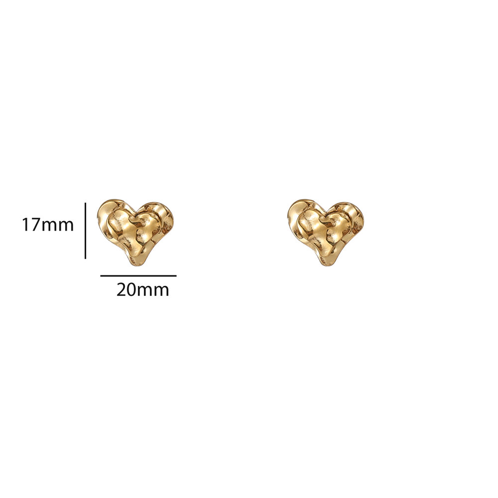 Molten Heart Studs &ndash; Gold