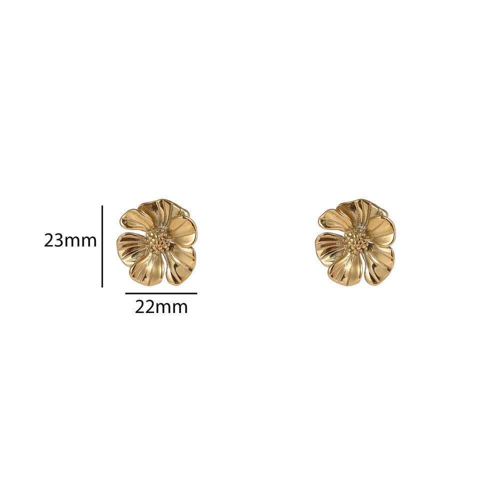 Soft Petals Floral Studs &ndash; Gold