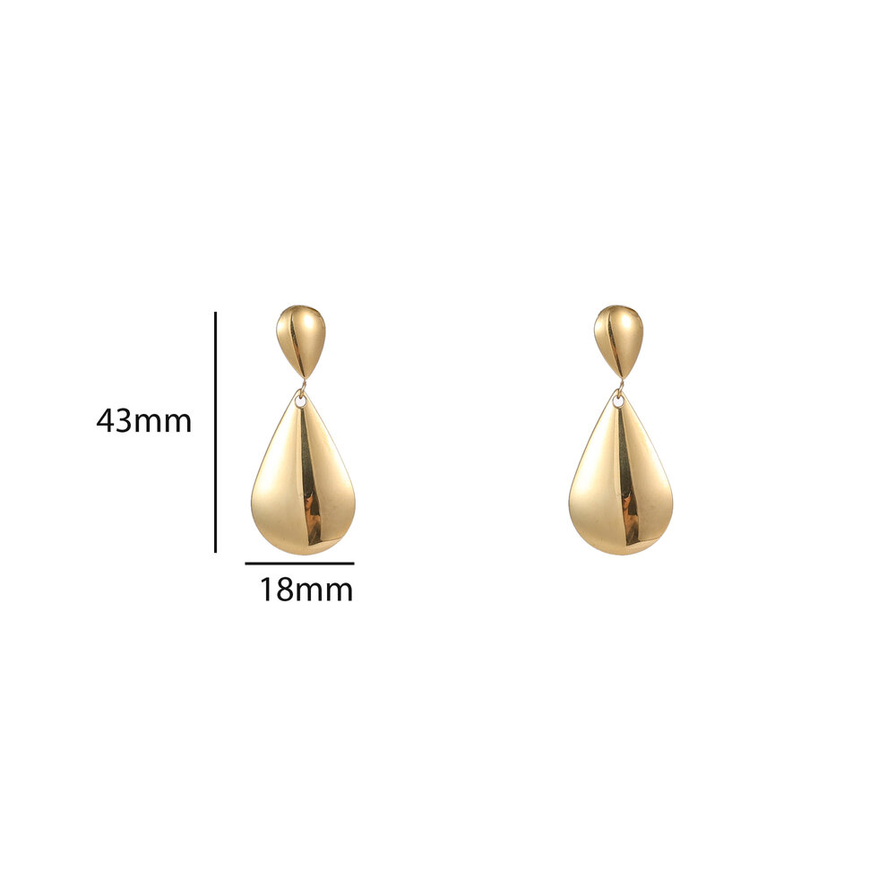 Sleek Drop Earrings &ndash; Gold