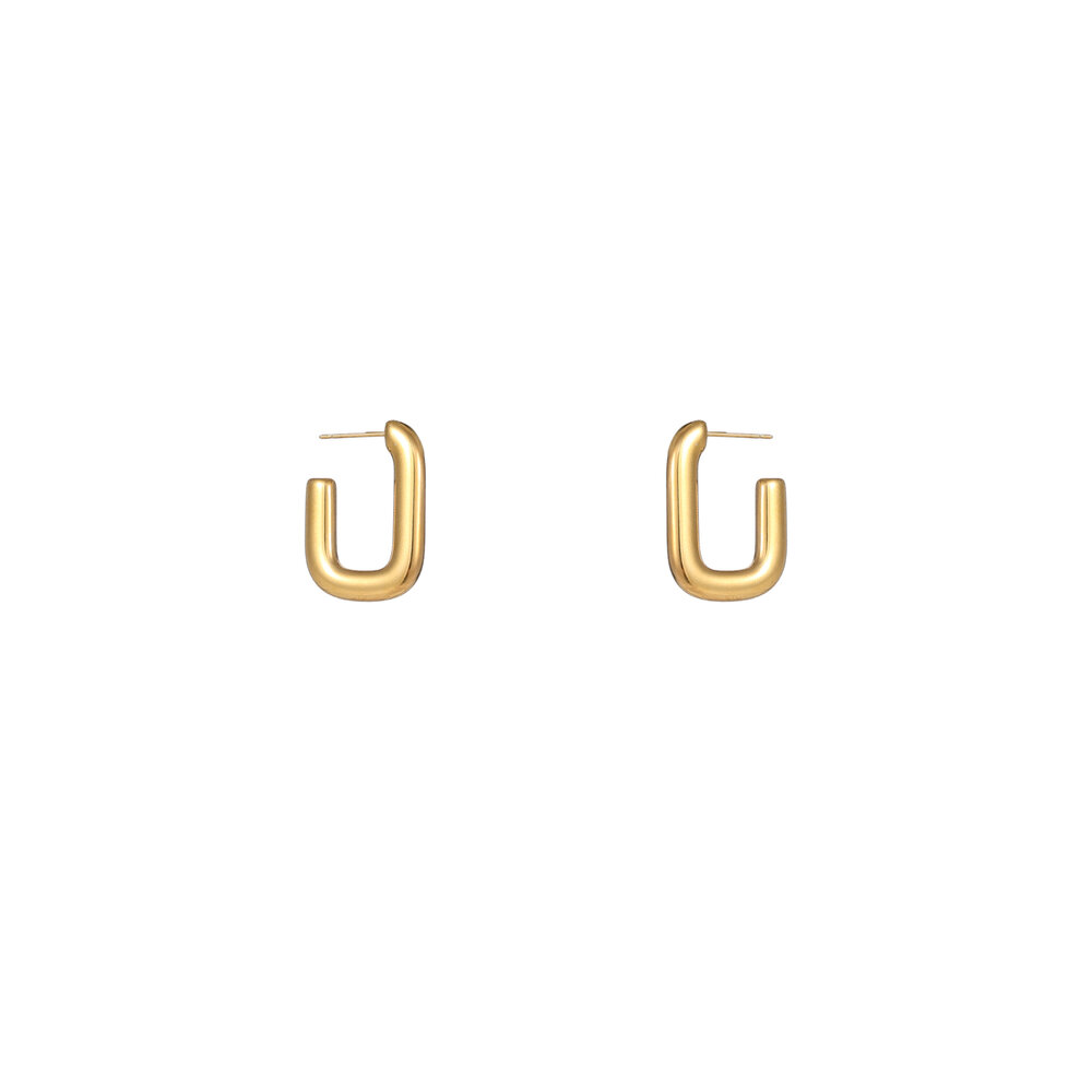 Bold Square Hoops &ndash; Gold