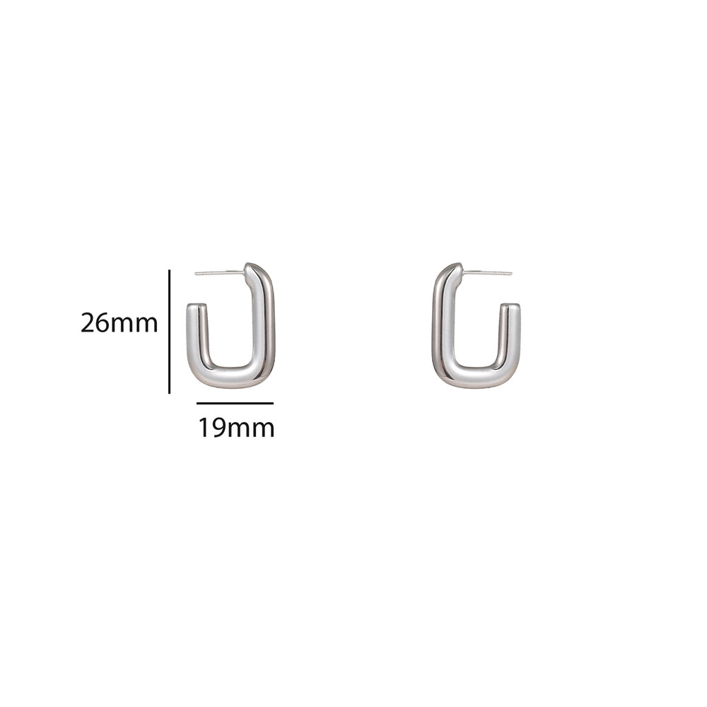Bold Square Hoops &ndash; Silver
