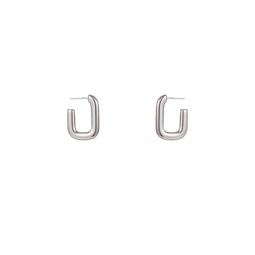 Bold Square Hoops &ndash; Silver