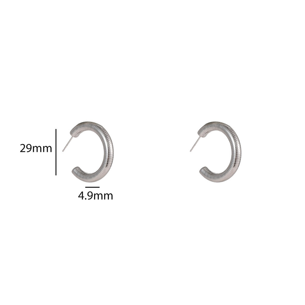 Chunky Snake Hoops &ndash; Silver