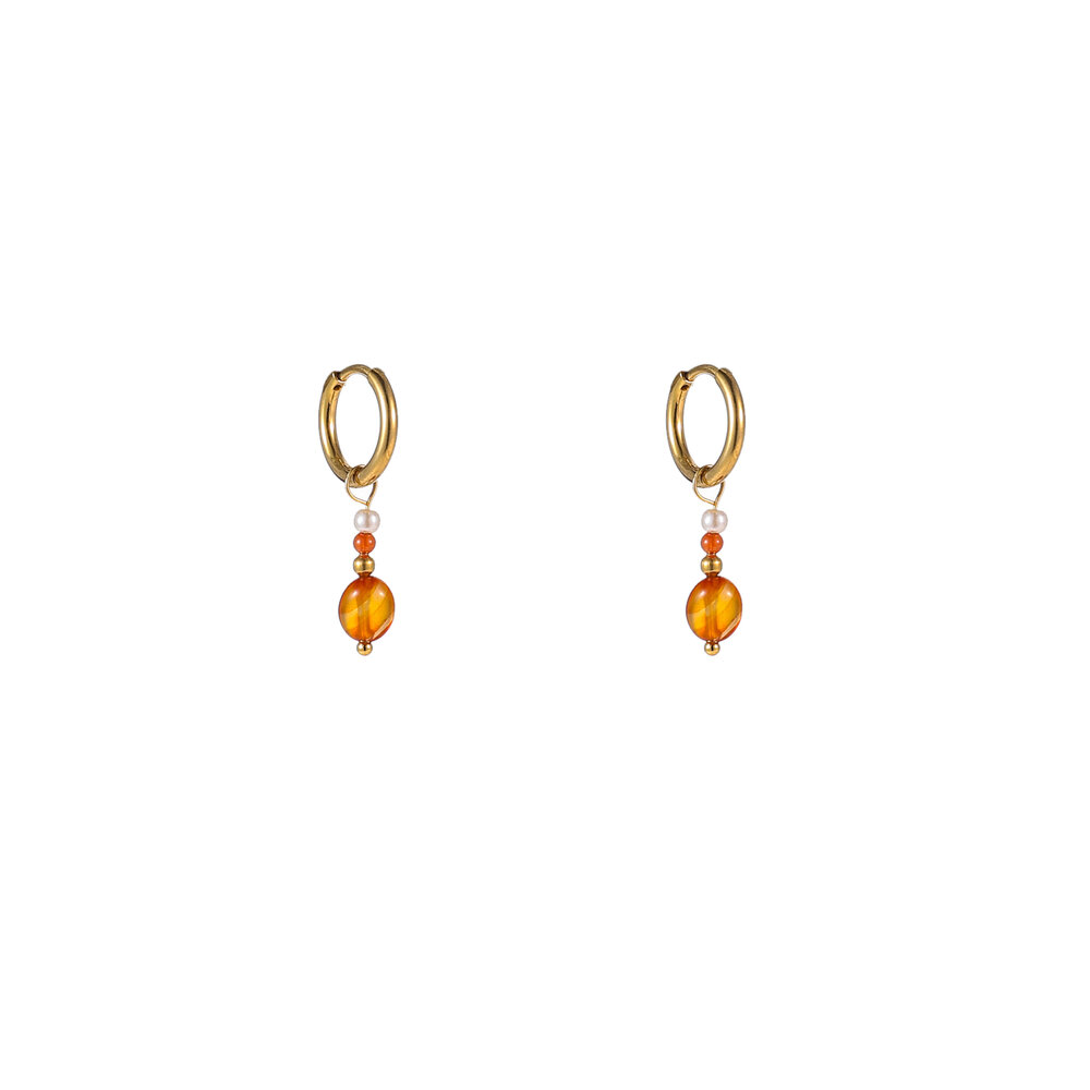 Gem Drop Hoops &ndash; Amber