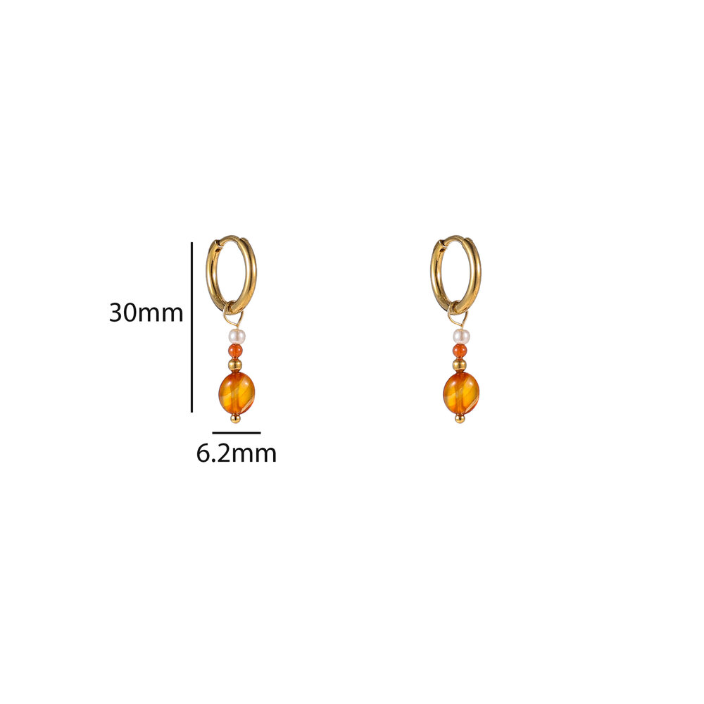 Gem Drop Hoops &ndash; Amber