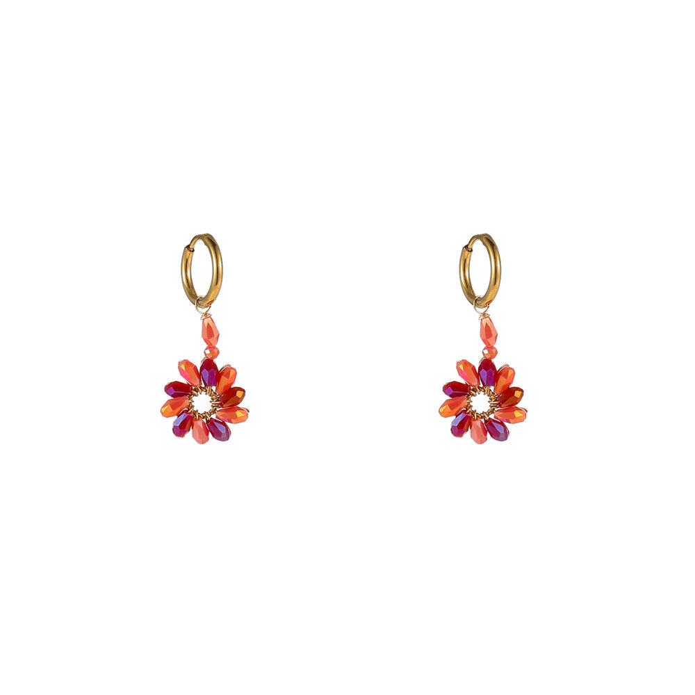 Daisy Drop Hoops &ndash; Orange